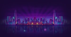 PowerSpin777 Casino City Background Banner